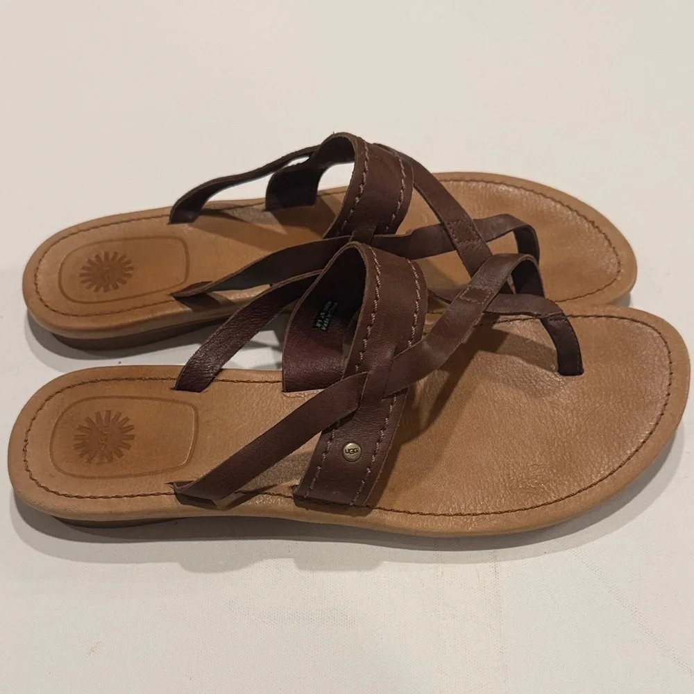 UGG Brown Leather Sandals